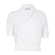 Omslag mohair trui Balmain , White , Dames