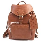 Pre-owned Leather backpacks Louis Vuitton Vintage , Brown , Dames