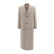 Herringbone Wollen Jas Ami Paris , Beige , Heren