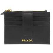 Pre-owned Leather wallets Prada Vintage , Black , Dames