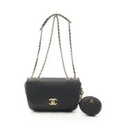 Pre-owned Leather crossbody-bags Chanel Vintage , Black , Dames