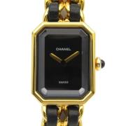 Pre-owned Leather watches Chanel Vintage , Black , Dames