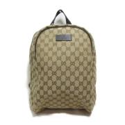 Pre-owned Canvas backpacks Gucci Vintage , Beige , Dames