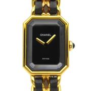 Pre-owned Leather watches Chanel Vintage , Black , Dames