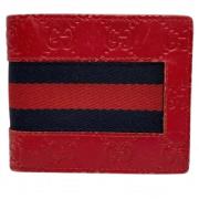 Pre-owned Leather wallets Gucci Vintage , Red , Dames