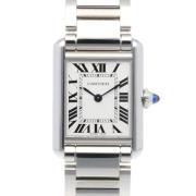 Pre-owned Stainless Steel watches Cartier Vintage , White , Dames