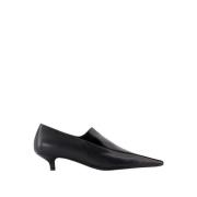 Zwarte leren puntige loafers TotêMe , Black , Dames