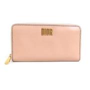 Pre-owned Leather wallets Dior Vintage , Pink , Dames