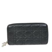 Pre-owned Leather wallets Dior Vintage , Black , Dames