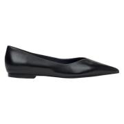 Zwarte puntige balletflats voor dames gemaakt van echt leer Estro , Bl...