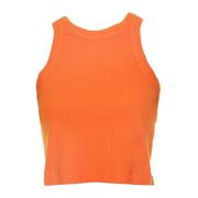 Blouse met veren-details en ballonmouwen Closed , Orange , Dames