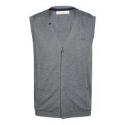 Effen Vest Sun68 , Gray , Heren