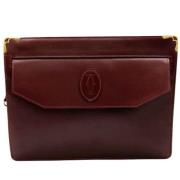 Pre-owned Leather pouches Cartier Vintage , Red , Dames