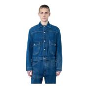 Orb Versierde Denim Jack Vivienne Westwood , Blue , Heren