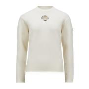 Uitgesneden wol-kasjmier crewneck trui Moncler , Beige , Dames