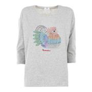 Glitter Haan 3/4 Mouw T-shirt Braccialini , Gray , Dames