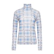 Geruite Coltrui Sweater JW Anderson , Blue , Dames