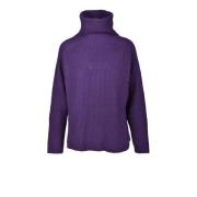 Zachte Gebreide Trui Mix Alpha Studio , Purple , Dames