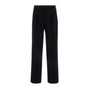 Midnight Blue Wol Broek Dries Van Noten , Blue , Heren