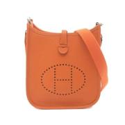 Pre-owned Leather shoulder-bags Hermès Vintage , Orange , Dames