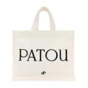 Canvas Tote Shopper Patou , White , Dames