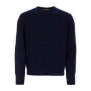 Midnight Blue Wollen Trui Thom Browne , Blue , Heren