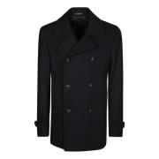 Peacoat Tagliatore , Black , Heren