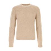 Mohair Blend Cappuccino Sweater Ami Paris , Beige , Heren