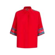 Tukisimo Oversized Shirt Katoen Zijde Carolina Herrera , Red , Dames