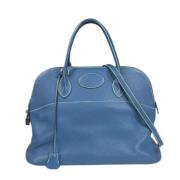 Pre-owned Leather handbags Hermès Vintage , Blue , Dames