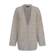 Wollen Gebreide Logo Cardigan Balenciaga , Beige , Dames