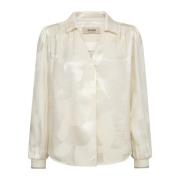 Jacquard Blouse met Pofmouwen MOS Mosh , Beige , Dames