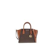 Avril Bruine Leren Schoudertas Michael Kors , Multicolor , Dames