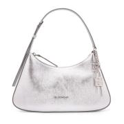 Metalen Leren Schoudertas met Charme Detail Givenchy , Gray , Dames