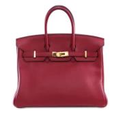 Pre-owned Leather handbags Hermès Vintage , Red , Dames