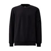 Blauwe Crewneck Sweater - Diagonaal Fleece C.p. Company , Blue , Heren