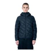 Zigzag Gewatteerde Hooded Donsjas Moncler , Black , Heren