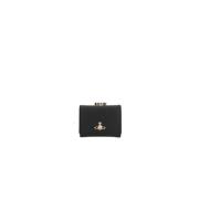 Tri-fold Portemonnee met Orb Detail Vivienne Westwood , Black , Dames