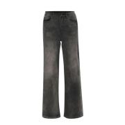 Hoge Taille Jeans Medium Grijs Denim Kaffe , Blue , Dames