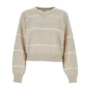 Stijlvolle Gebreide Top Brunello Cucinelli , Beige , Dames