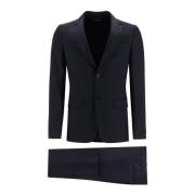 Wol Mohair Twill Blazer Broek Set Ermenegildo Zegna , Black , Heren