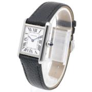 Pre-owned Stainless Steel watches Cartier Vintage , White , Dames