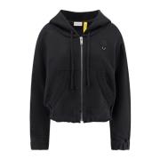 Iconische Katoenen Sweatshirt met Rits Capuchon Moncler , Black , Dame...