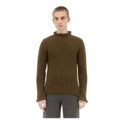 Fringed Wool Sweater Burberry , Brown , Heren