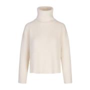 Witte Boxy Turtleneck Sweater Blend Fabiana Filippi , White , Dames