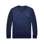 Custom Slim Soft Cotton Tee T-Shirt Polo Ralph Lauren , Blue , Heren