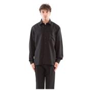 Verfijnde wollen overshirt in Etienne stijl Costumein , Black , Heren