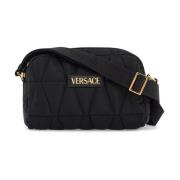 Gewatteerde V Patroon Camera Tas Versace , Black , Heren