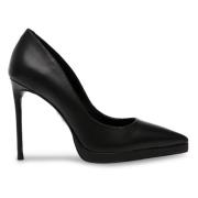 Klassieke Leren Hoge Hakken Steve Madden , Black , Dames