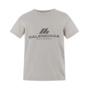 Katoenen Logo T-Shirt Balenciaga , White , Dames